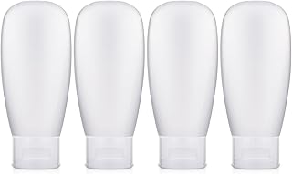 Thinp 4 Pack Travel Bottles for Toiletries, 60ml Portable Leak Proof Travel Containers for Toiletries Travel Toiletry Bottles Refillable Squeeze Bottles for Shampoo Body Lotion Bath Shower Gel