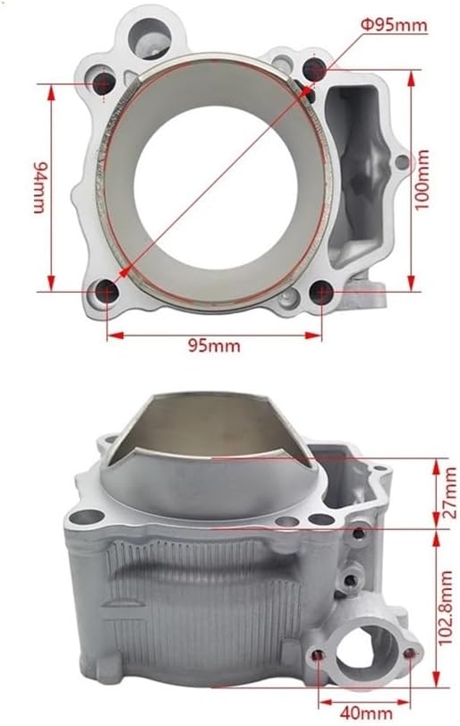 Motorcycle Engine Aluminum Cylinder Block 95mm Bore Cylinder Barrel For YZ450F WR450F YFZ450R YFZ450X 2006-2023 Spare parts
