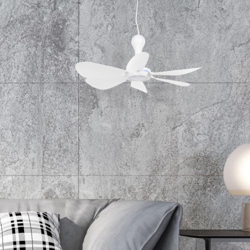 Ventilador de techo portátil USB blanco de 6 aspas de plástico para tienda de campaña 5