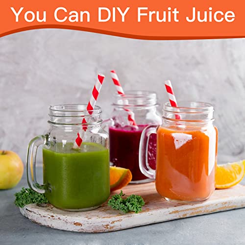 16 oz Glass Mason Drinking Jars with Lids,9 Pack Reusable Mason Jars with Handle,480ml Glass Overnight Oats Jar,Beer Mugs for Smoothies,Preserve,Cocktails,Party Favors - Image 6