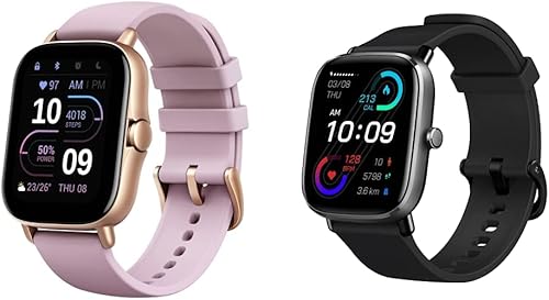 Amazfit GTS 2e - Reloj inteligente para mujer morado y GTS 2 Mini reloj inteligente para hombre Android iPhone Alexa integrado duración de la