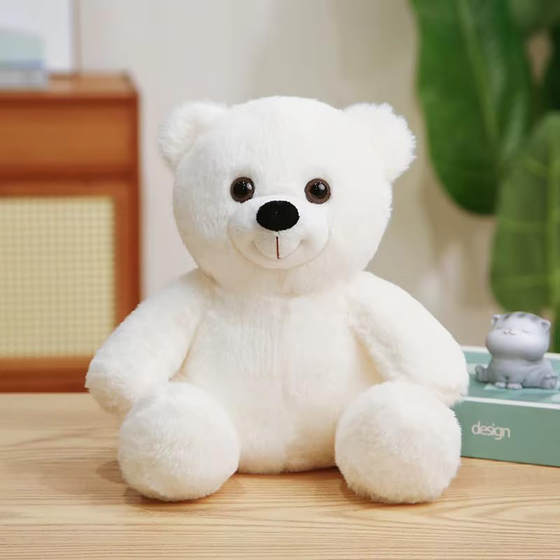 Image of AVSHUB Soft Stuffed Plush Fur Teddy Bear T-Shirt Soft Lovable Stuffed Plush Toy for Special Occasion Birthday Anniversery Valentine's Day (Color: White)