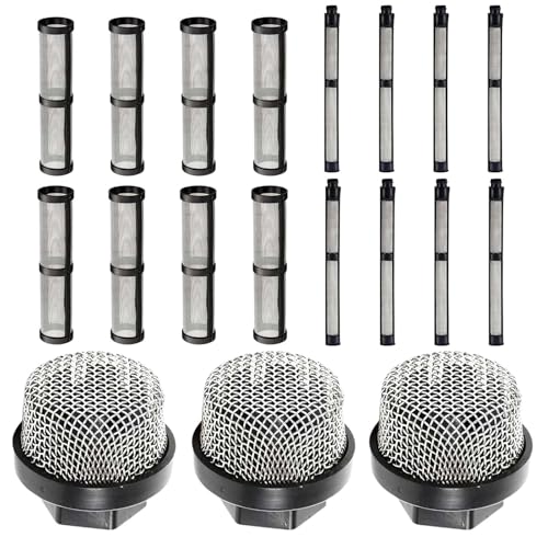 Image of Airless Spray Filter Screen Set, 246385 246384 287032 Replacement for Paint Sprayer Parts 390 395 490 495 595 3400,3 Kinds of Straw Filter Spray,Pump Inner Core Filter and Gun Filter