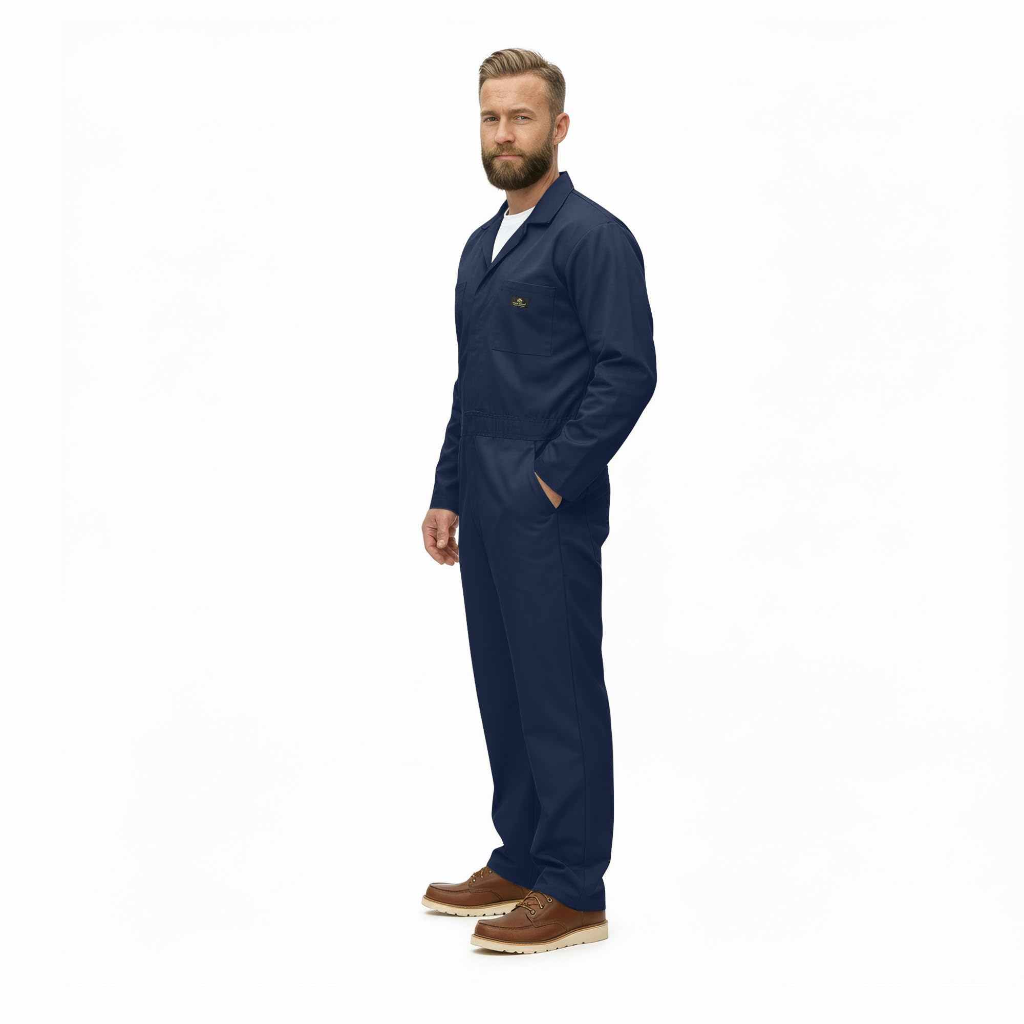 Natural Uniforms Langärmeliger Herren-Overall mit Reißverschluss, flecken- und knitterarm