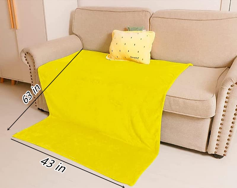 JOSON Travel Blanket and Afternoon nap Blanket Set, Three in one Pillow Blanket, Lovely Plush Fruit Filled Pillow, Warm Hands - Image 3