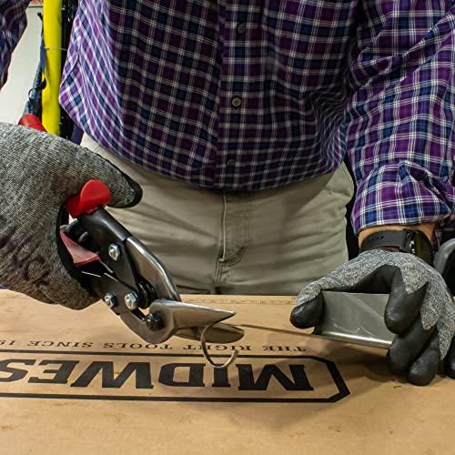 Midwest Tool And Cutlery Aviation Snip - Left Cut Offset Tin Cutting Shears With Forged Blade & Kush'n-Power Comfort Grips - Mwt-6510L #TOP5