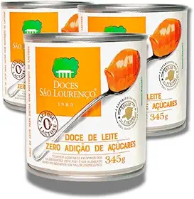 Kit 3 Doce De Leite Zero lactose Zero açúcar São Lourenço Lata 345g