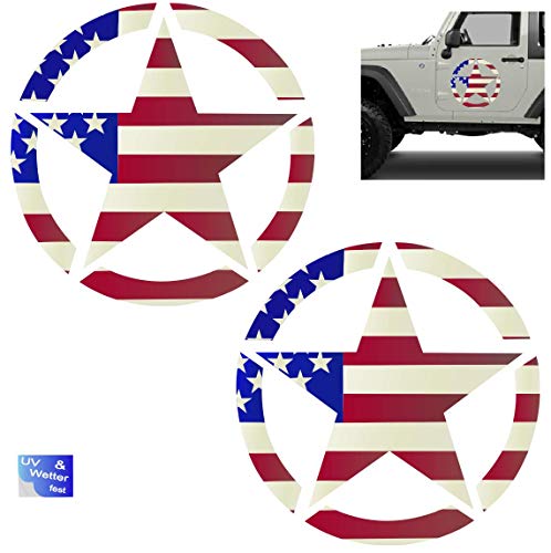 Autocollant USA Star etoile americaine 40x40cm pour customiser carrosserie et vitres auto