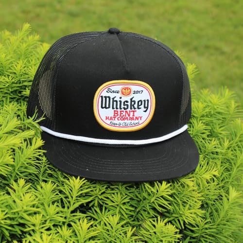 Image of WHISKEY BENT HAT CO. Black Label Adjustable Snapback Hats with Rope