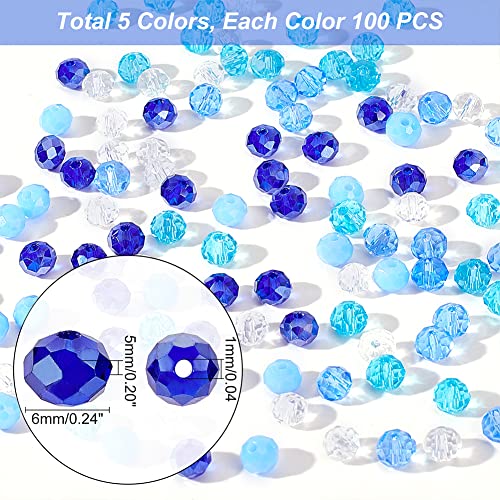 PH PandaHall 500pcs Blue Crystal Beads - Image 2