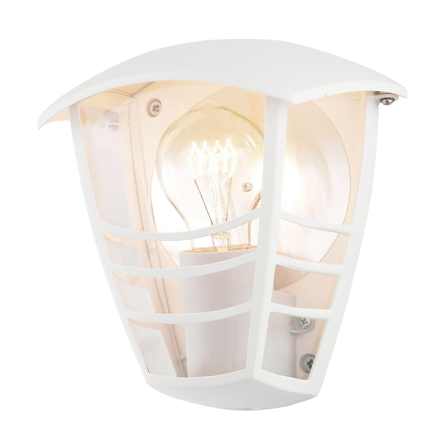 Litecraft White Francis Wall Light Outdoor Half Lantern Ip44 Rated E27 Fitting