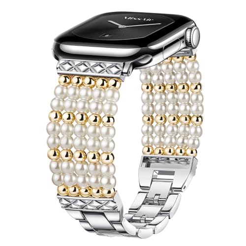 Image of Missair Compatible with Apple Watch Band 38mm 40mm 41mm 42mm 44mm 45mm 46mm 49mm, Stainless Steel Metal Strap Women Dressy Bracelet Wristband for iWatch Series 11 10 9 8 7 6 5 4 3 2 1 SE Ultra