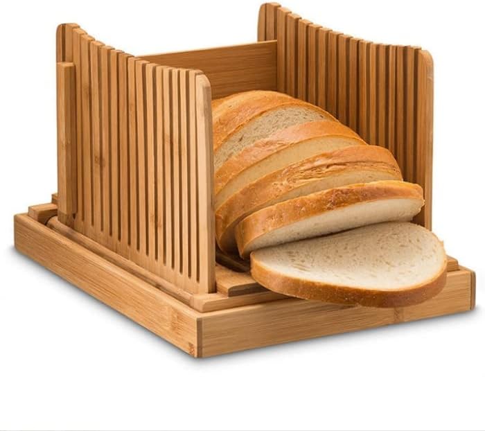 Cortador de pan de bambú profesional, hecho en casa, compacto, duradero, ajustable, ecológico y limpio, guía de cuchillos para pan casero, bagels,