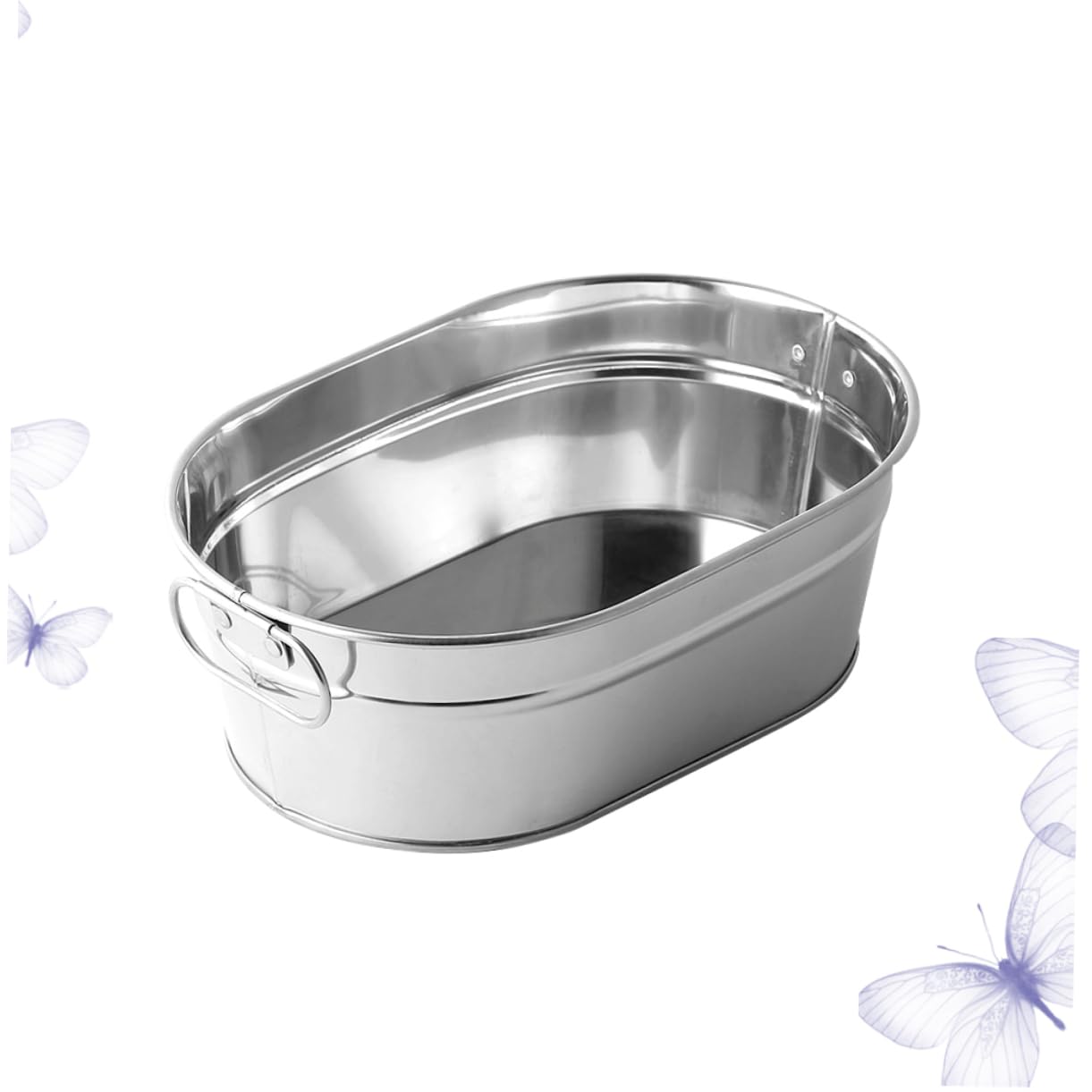 SOLUSTRE Creative Stainless Steel Fries Bucket for Snacks Fried Chicken Portable Storage Barrel for Restaurant Bar and Home Use Design