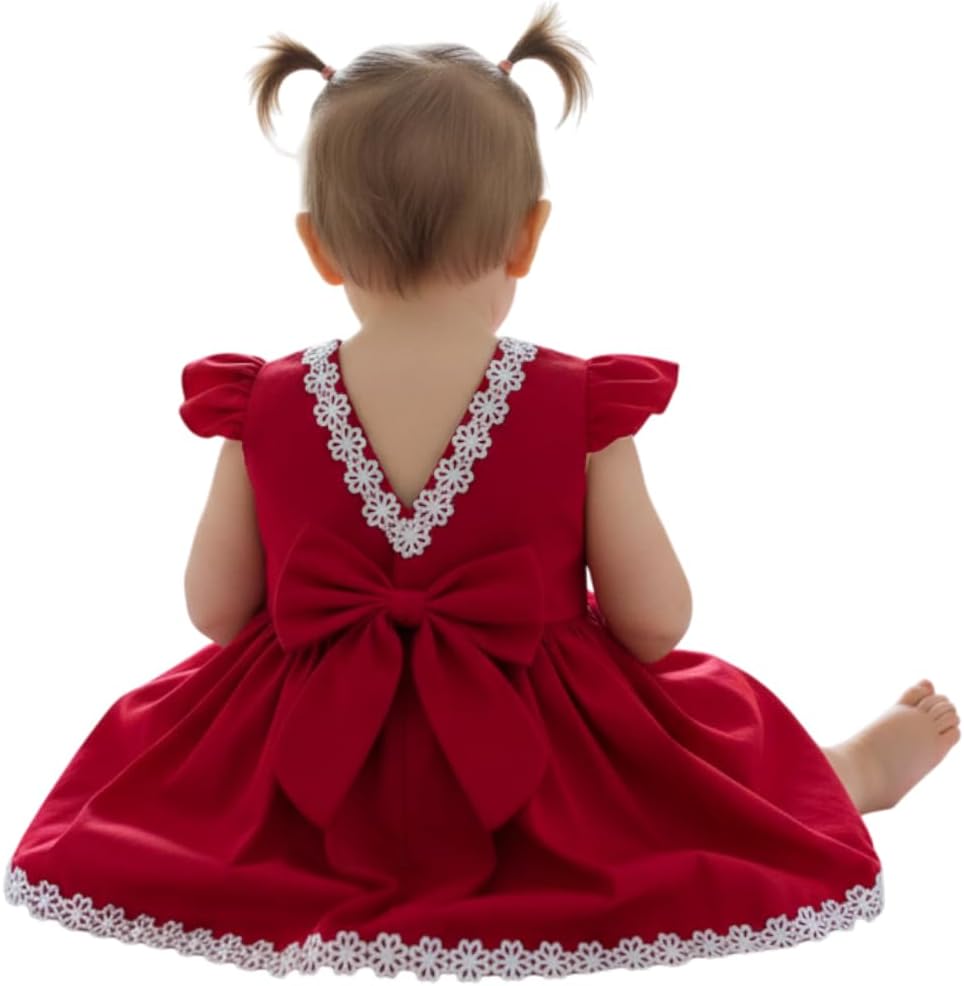 Vestido Infantil para Batizado, 0-1 Ano, 100% Algodão, com Detalhes Florais