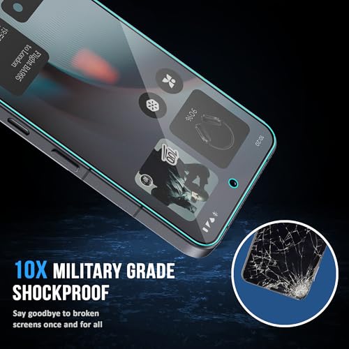Image of FIRST MART Matte Anti-Glare Tempered Glass for Nothing Phone 3 Installation Kit | Military-Grade Gaming Screen Protector & Cable Guard | Edge to Edge Coverage | Black