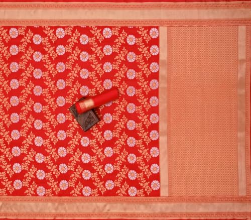 Image of Flosive Women's Kanjivaram Silk Saree With Handloom Weaving Work With Blouse Piece