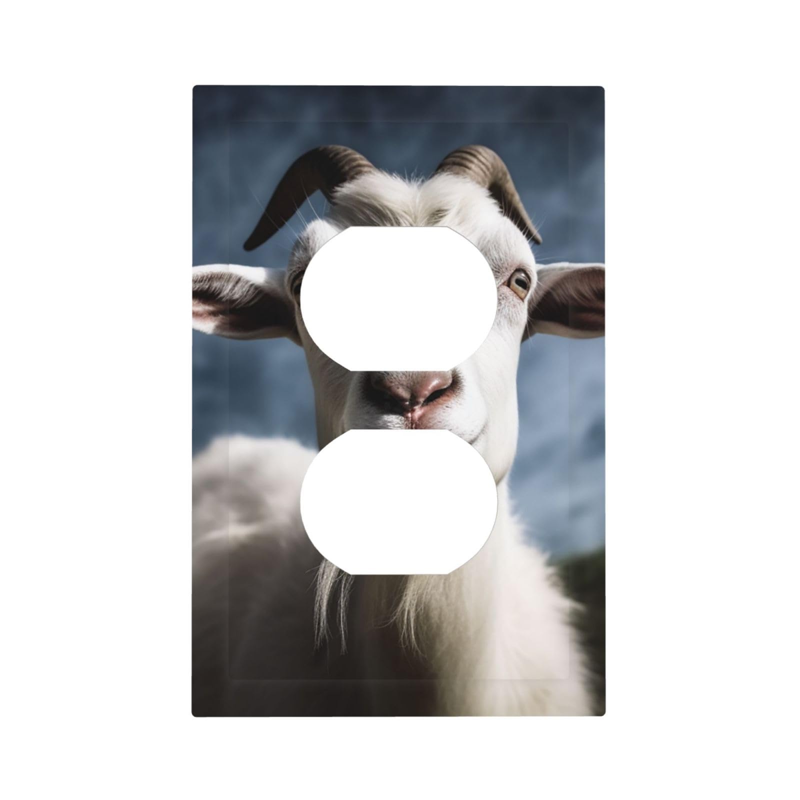 1-Gang Decorator Wall Plate Goat Light Switch Cover Single Gang Receptacle Outlet Wall Plate Mid Size 5" x 3" Wallplate Unbreakable Polycarbonate Outlet Faceplates Covers