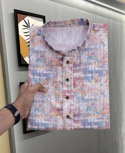 Image of FOXDX Men's Traditional Cotton Floral Printed Only Kurta