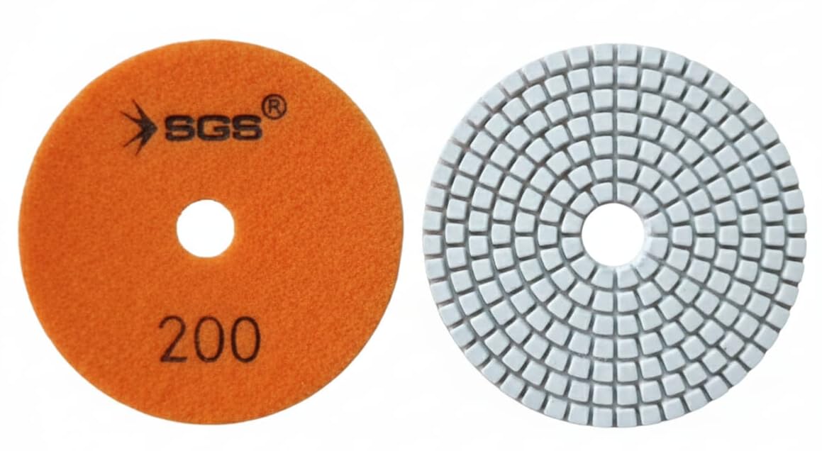 ELMAS POLİSAJ PEDİ 100 MM 200 KUM ISLAK-WET, Elmas Polisaj Pedi, 100 mm, 200 Kum, Islak Kullanım