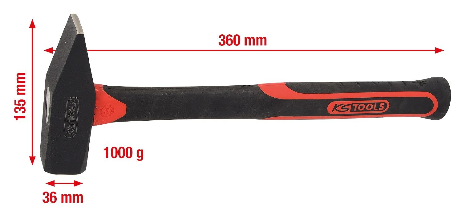 KS Tools 142.1401 Marteau de mécanicien Manche fibre 1 kg