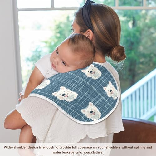 vvfelixl Muslin Burp Cloths Cheerful White Dog Baby Washcloths for Baby Girl Boys 2 Pack4