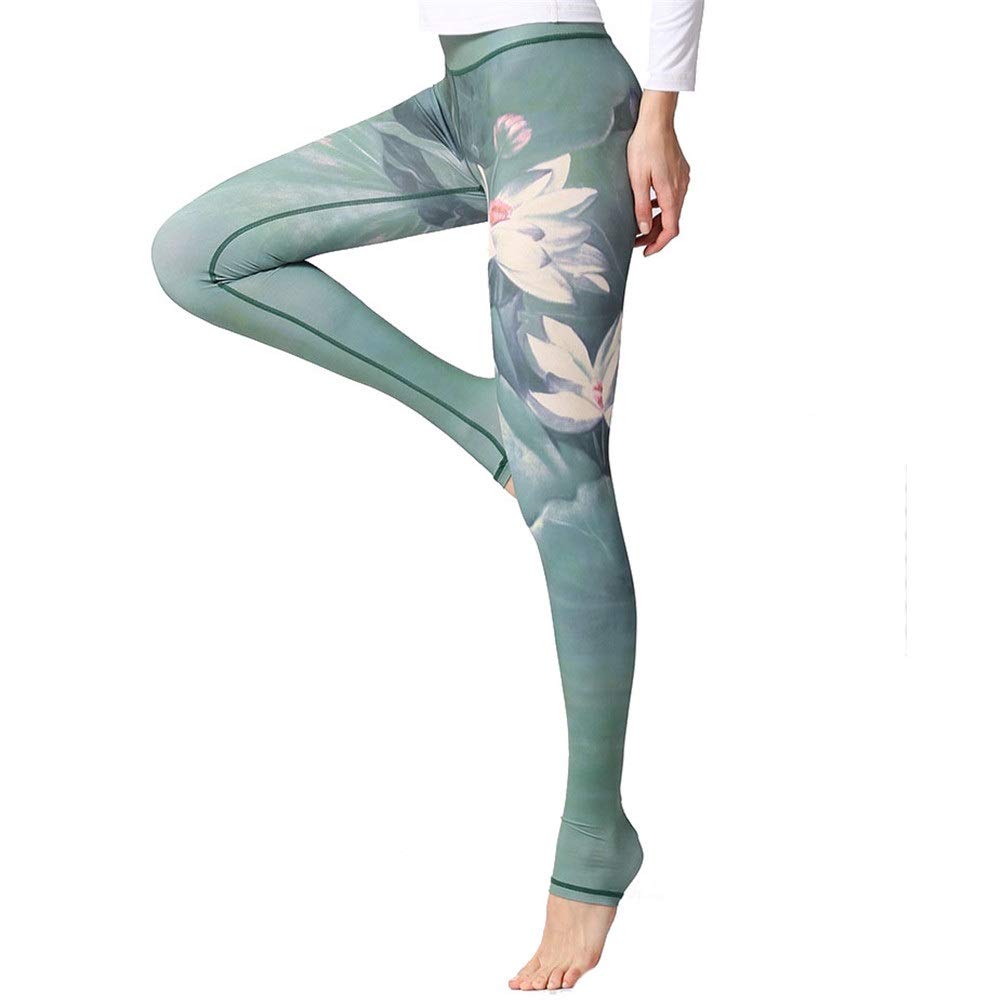 Strumpfhosen Leggings Sportswear für Damen, Frauen mit hoher Taille über die Ferse gedruckt Yoga Pants Steigbügel Lange Leggings Bauch-Steuer dünne Aktiv Fitness Workout Strumpfhosen Sports Running Wo