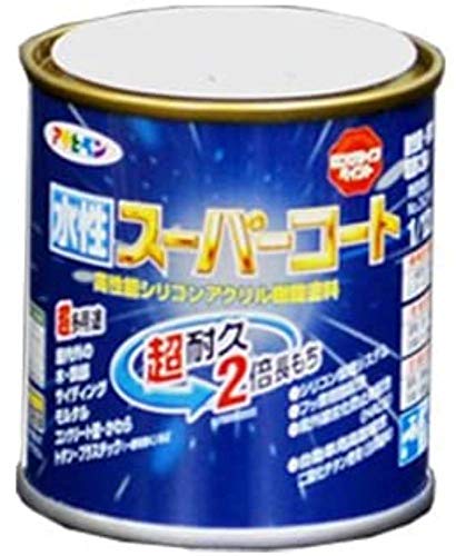 アサヒペン ペンキ 水性スーパーコート 水性多用途 黒 1/12L