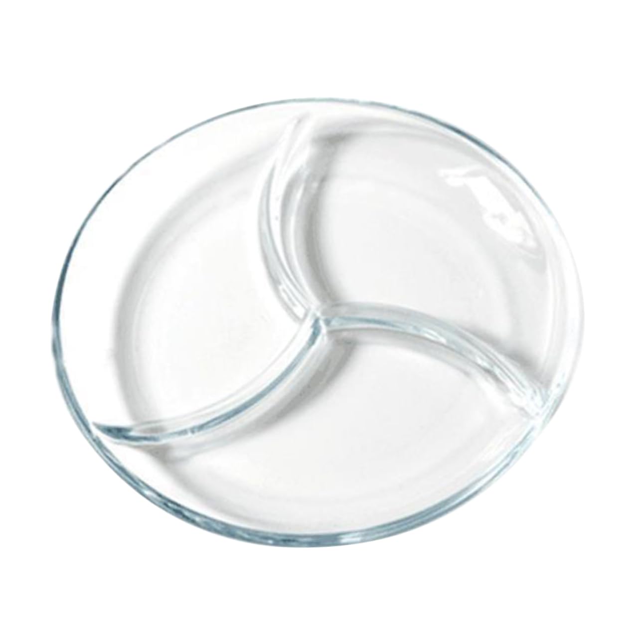 Plato 3 Compartimentos Dividido de Vidrio Templado