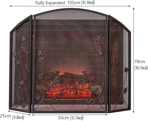 Mampara ignífuga JvFbjLF de 3 paneles para proteger a tu bebé de la chimenea 3