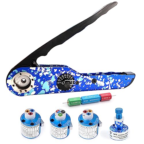 Jrready Jst1515 M22520/1 Series Crimping Tool Kit M22520/1-01 Crimper Work With Four M22520/1 Series Positioner And M22520/3-01 Gauge Suitable For Solid Contacts Of Electric Connectors 12-26Awg #TOP20