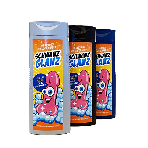 Deggelbam 1x SchwanzGlanz das Duschgel für den Mann mit einem tollen Penis|Shampoo|Scherzartikel|Geschenkidee|Männergeschenk|Geburtstagsgeschenk|Vatertagsgeschenk|Spaß Geschenk für Freund, 300 grams