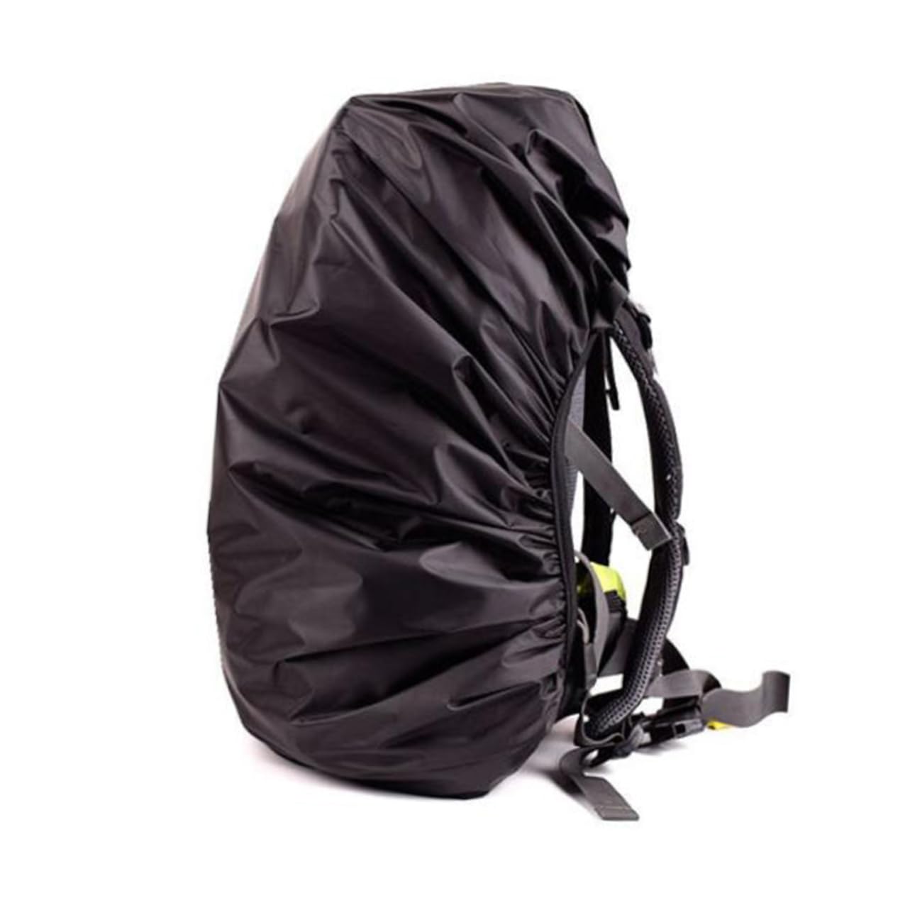 Mikikit Unisex Backpack Rain Cover for Outdoor Travel Shoulder Bags Portable Mud Guard with Coating for Camping and Hiking Black