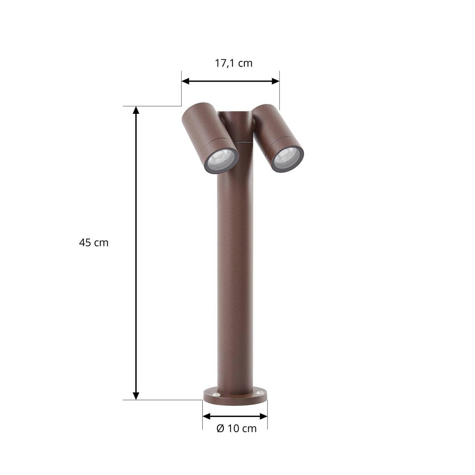 Lampa zewnętrzna z możliwością przyciemniania (nowoczesna) w kolorze brązowym, aluminiowa lampa uliczna latarnia uliczna ulica uliczna