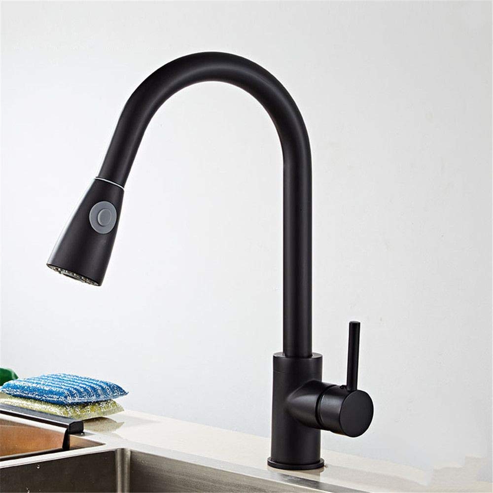 Robinet de cuisine mélangeur cuivre noir orientable pour évier moderne