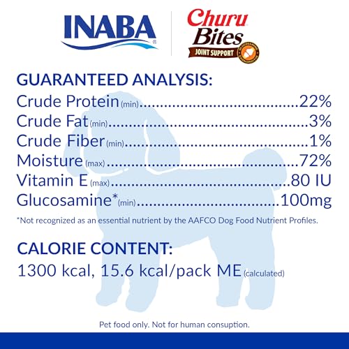 INABA Churu Bites Joint Support for Dog, Functional Lickable Dog Treat with Taurine & Green Tea Extract, 1.26oz Each, 18 Tubes Total, Chicken with Tuna Recipe - image 3