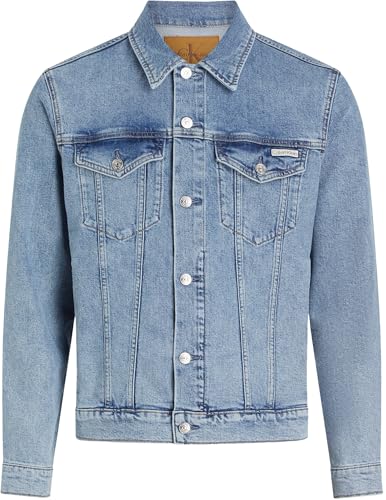 Calvin Klein Herren Jeansjacke Slim Denim Jacket Brusttaschen, Blau (Denim Light), XS – Ansicht 6