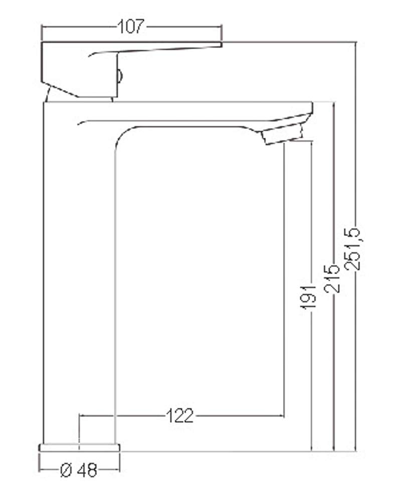 Kibath L453451 Che Alto Mixer Tap, Perfect for Countertop or Bowl Type Sinks Made of Brass and Gloss Chrome Finish - Image 3