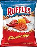 Frito Lay, Ruffles Potato Chips Flamin' Hot Flavored, 2.5 Ounce