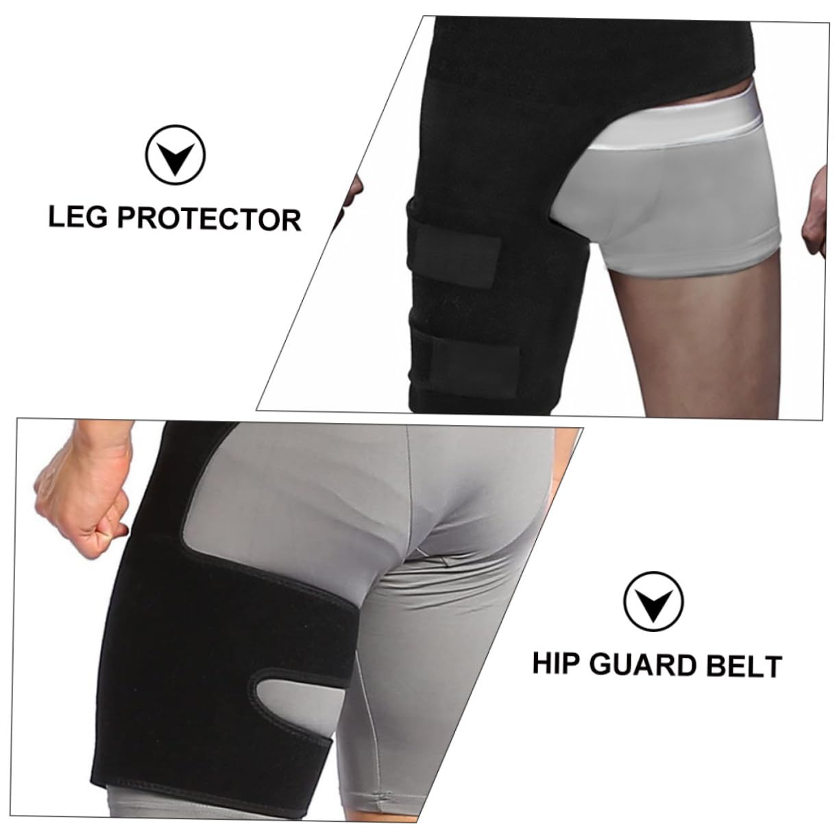 OUNONA Adjustable Hip and Thigh Protector Belt for Sports Safety Groin Support Guard Breathable and Comfortable for Fitness and Exercise Unisex Use for Athletes