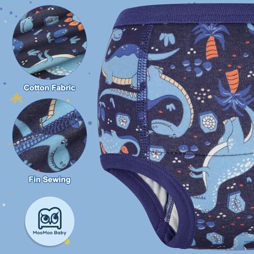 Image of MooMoo Baby Potty Training Underwear Absorbent Toddler Training Pants for Boys 10 Packs Cotton Pee Pants 2T