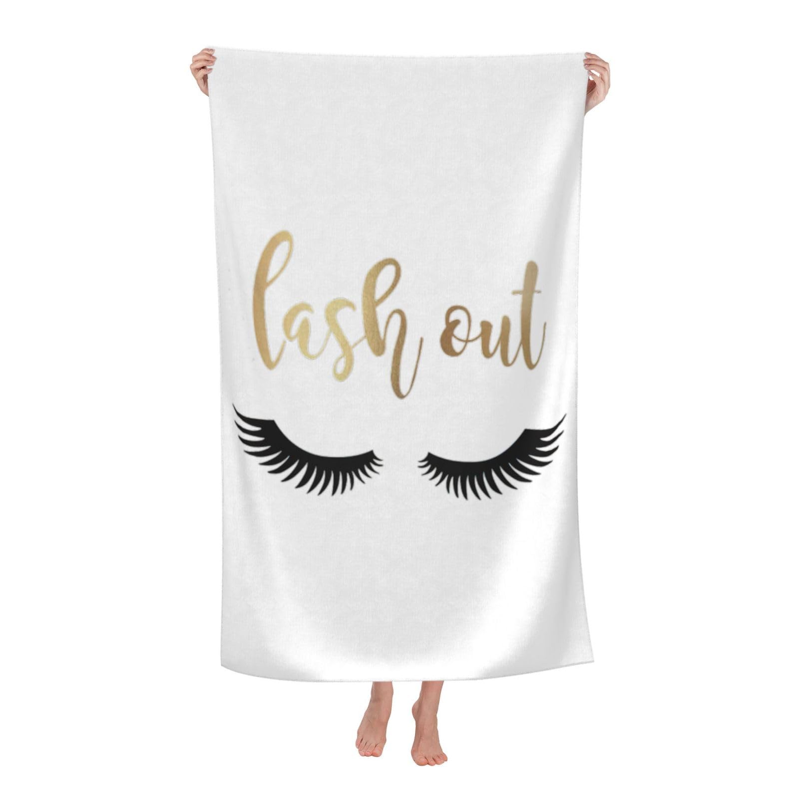 NImongt Eyelash Print Oversized Adult Beach Towel For Travel Weekend Getaways Festivals Camping Trips