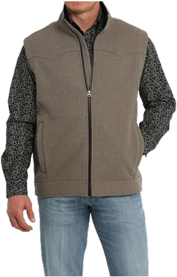 Cinch Men's Khaki Bonded Wooly Vest