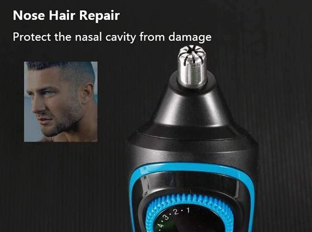 Rasoir électrique pour homme, 6 en 1 rechargeable et étanche IPX7, rasoir électrique avec tondeuse de précision, tondeuse à cheveux, rechargeable, rasoir humide et sec avec nettoyage facile