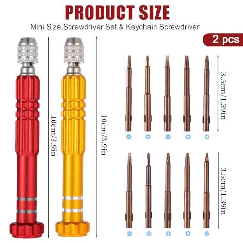 2PCS 5-in-1 Glasses Screws Repair Kit Precision Glasses Screwdriver Set, Multifunctional Small Eyeglasses Repair Tool Kit Portable for Repairing Sunglasses, Watches, Electronic Products, Toys