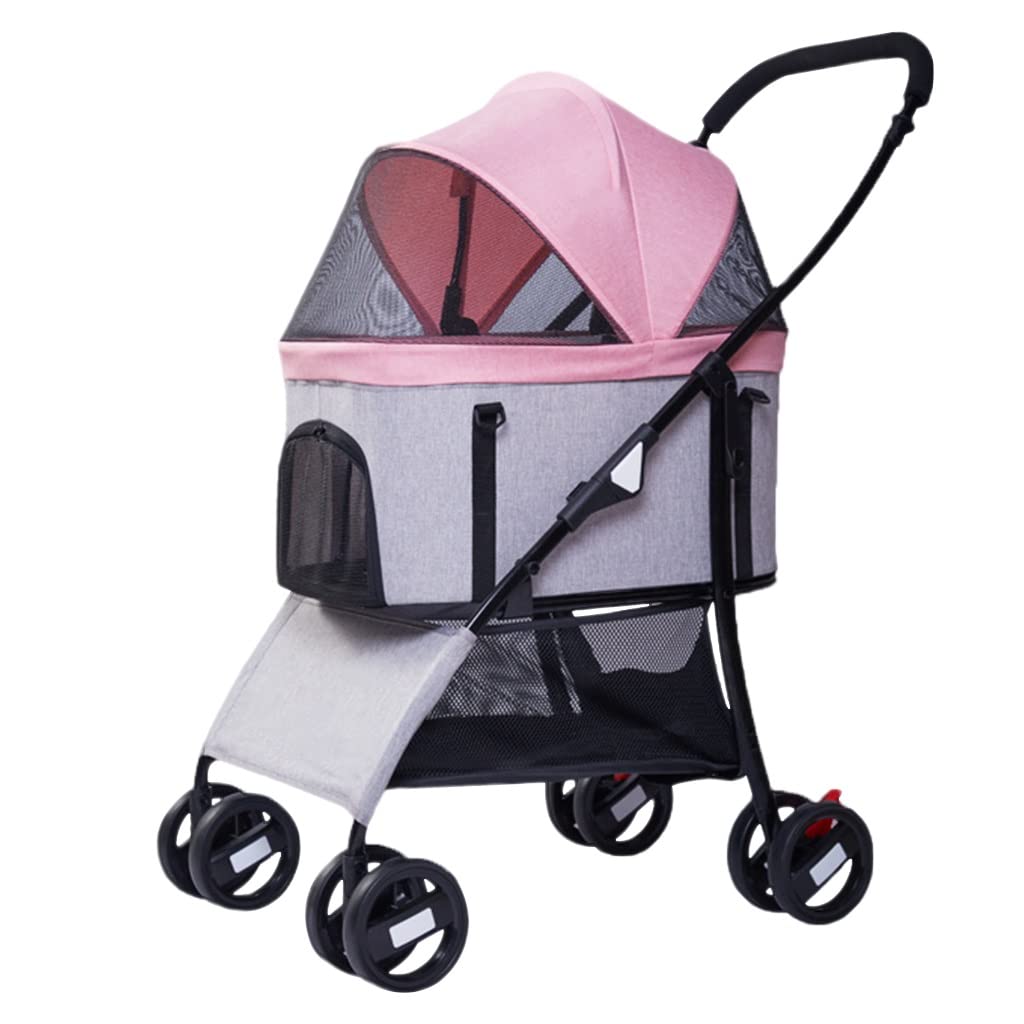 Poussette pour chien pliable amovible pour éviter la fatigue des petits chiens