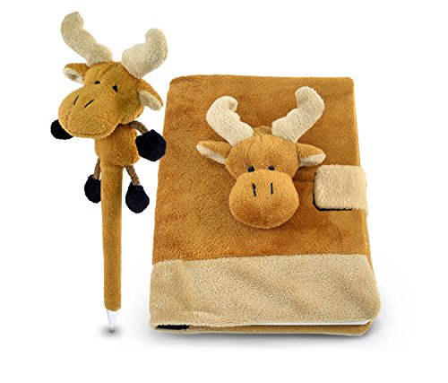 Puzzled Plush Moose Notebook and Pen