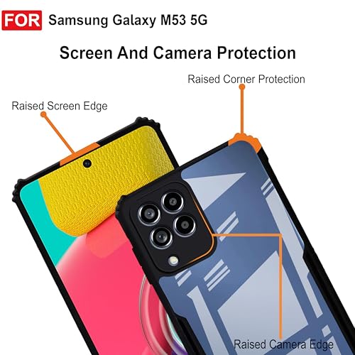 Image of Zapcase Back Case Cover for Samsung M53 5G | Compatible for Samsung M53 5G Back Case Cover | 360 Degree Back Cover Case | Clear Case with Camera Protection |(TPU + PC | Matte Black)