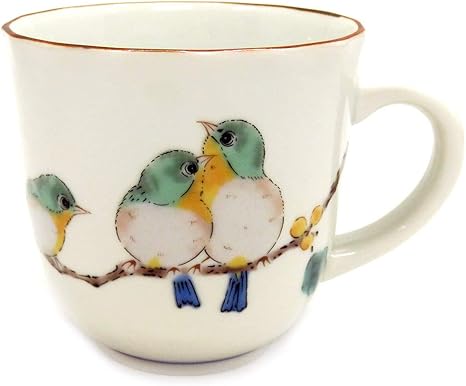 Amazon Co Jp おしゃれ 九谷焼 陶器 マグカップ めじろ 食器 日本製 ブランド ホーム キッチン