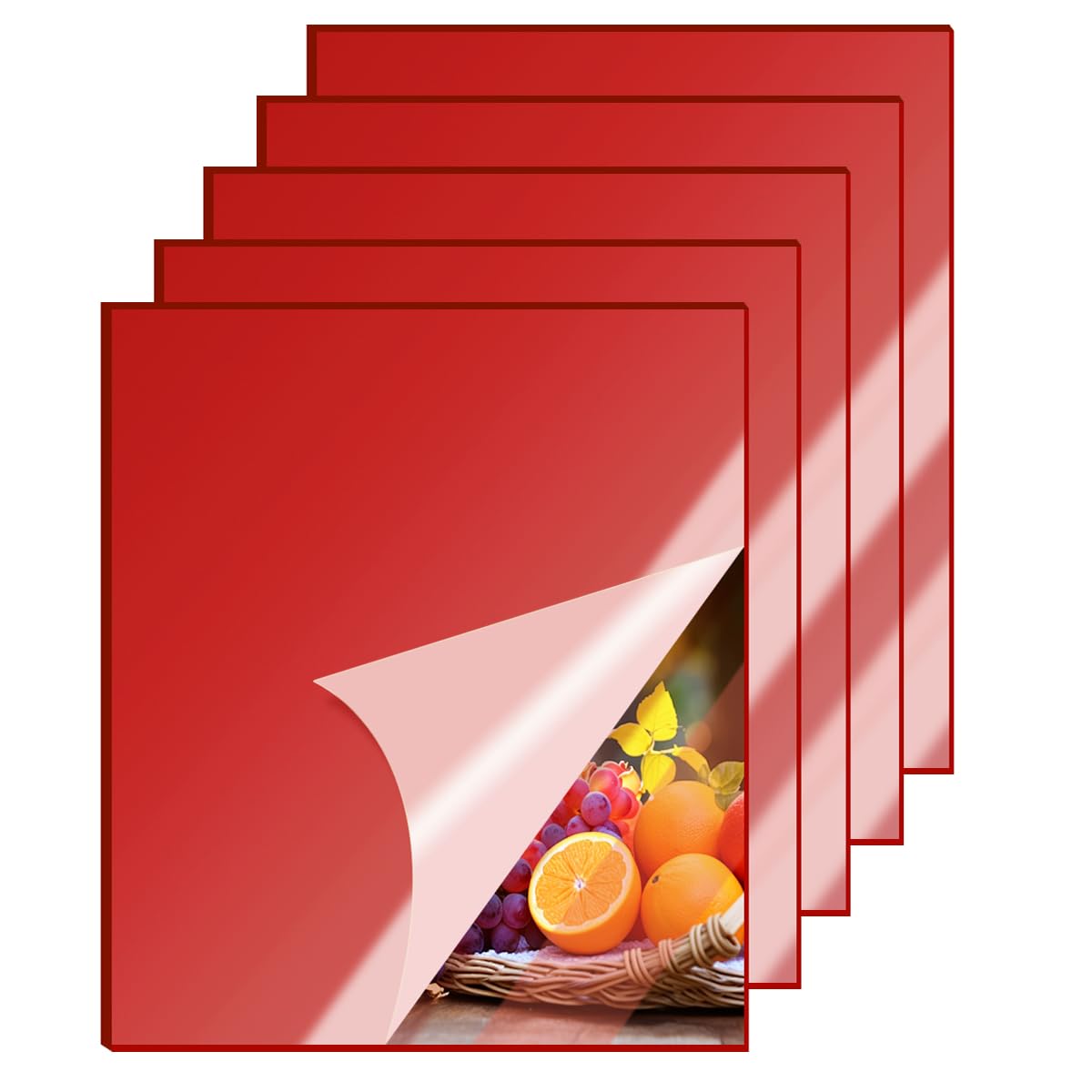 Red Acrylic Mirror Sheets - 8x8 Inch, FREE SHIPPING -22